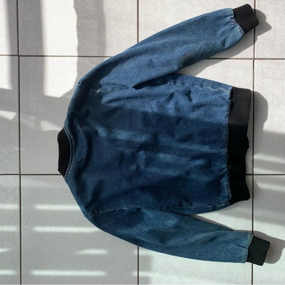 American Apparel Blue Bomber Jacket - Picture 2 of 2